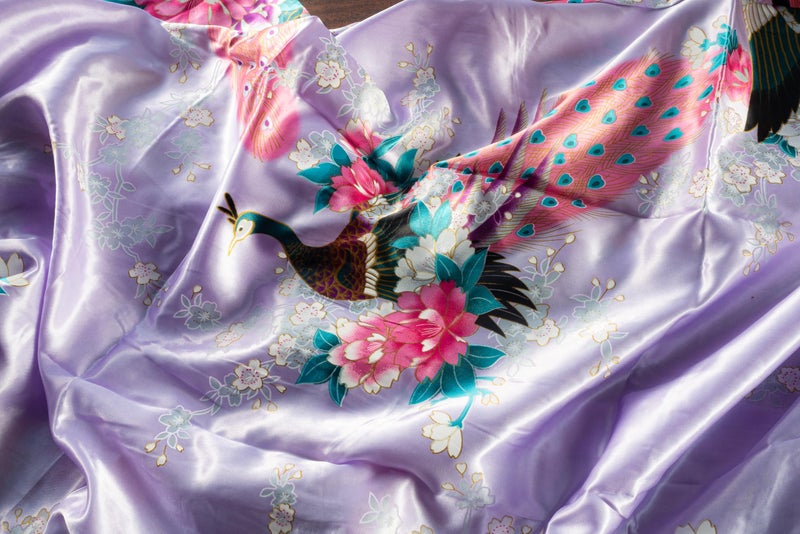 CCcollections Long Kimono Robe for Women, Premium Lightweight Peacock Bridesmaid Robe, Bridal Shower, Birthday Womenâ€™s Gift - Image 4
